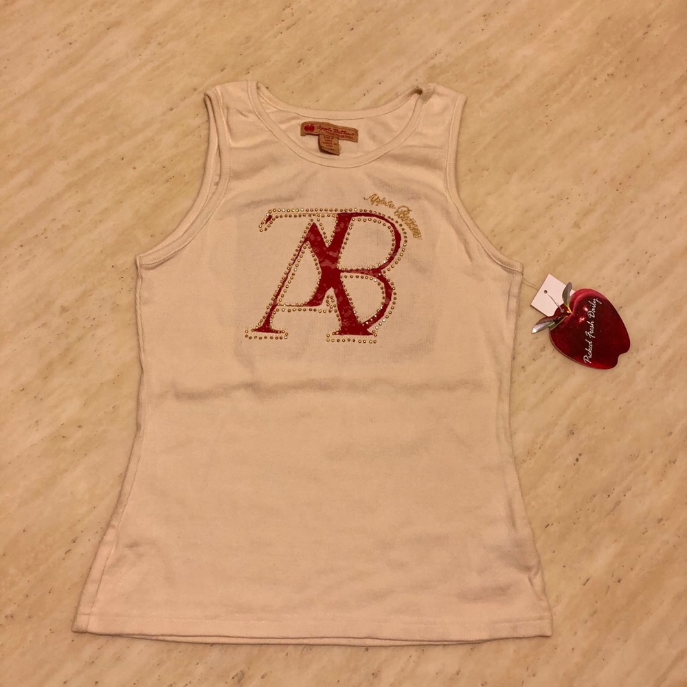 Apple Bottoms Cream Tank Top with Red Logo